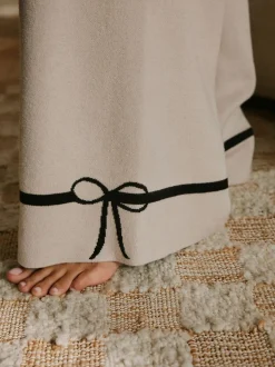 B by Ted Baker Oatmeal Bow Knitted Wide Leg Trousers