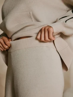 B by Ted Baker Oatmeal Bow Knitted Wide Leg Trousers