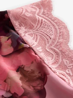 B by Ted Baker Pink Floral Satin Jersey Pyjamas