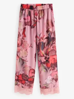 B by Ted Baker Pink Floral Satin Jersey Pyjamas