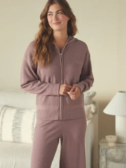 B by Ted Baker Pink Knit Zip Through Loungewear Set