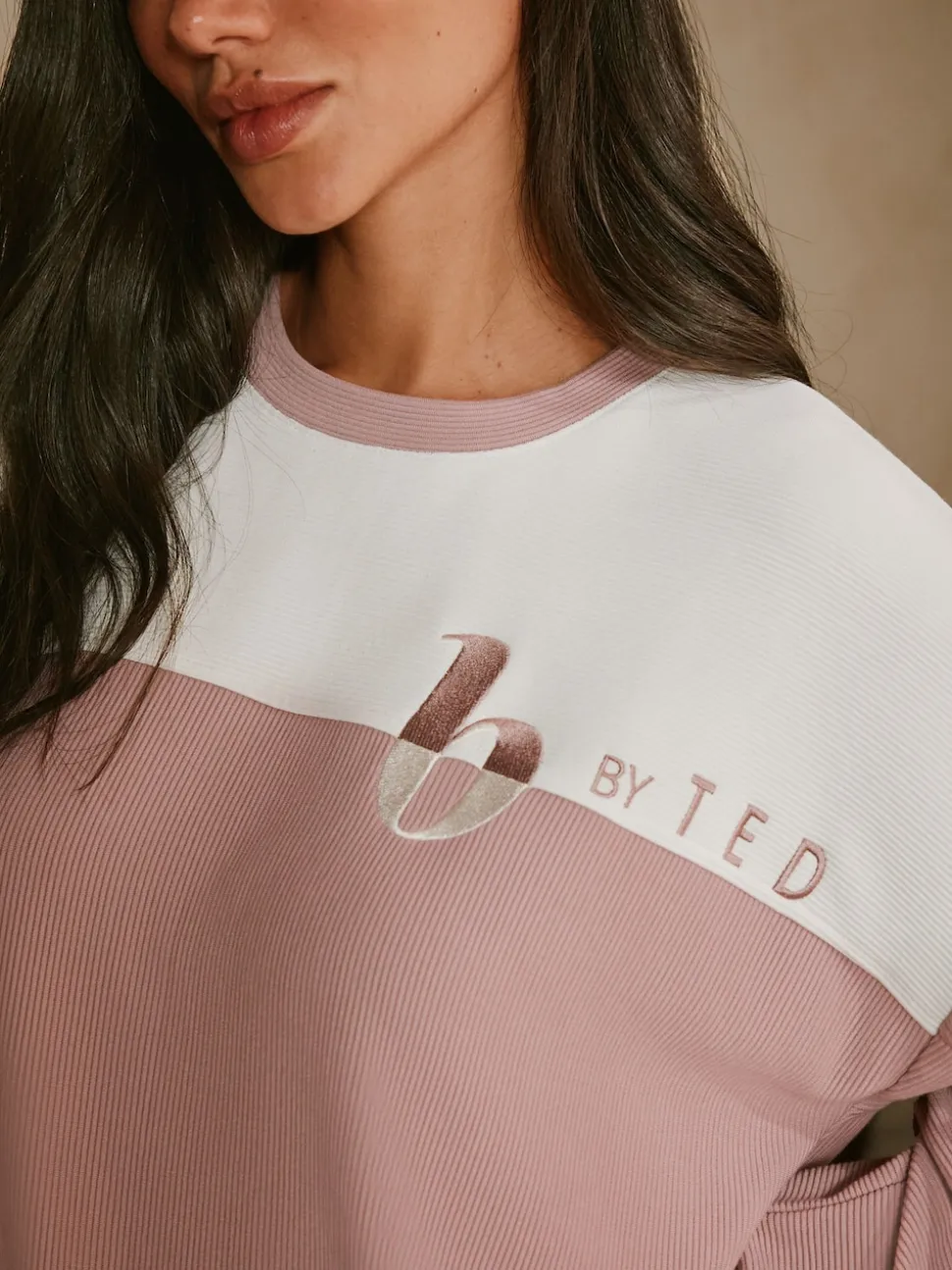 B by Ted Baker Pink Ottoman Rib Lounge Top