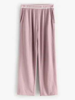 B by Ted Baker Pink Ottoman Rib Wide Leg Lounge Trousers