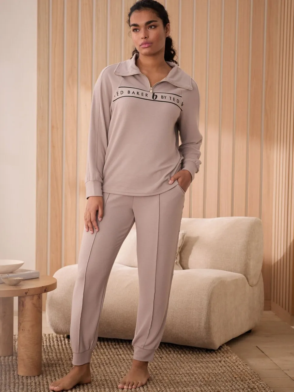 B by Ted Baker Pink Ribbed Cuffed Joggers