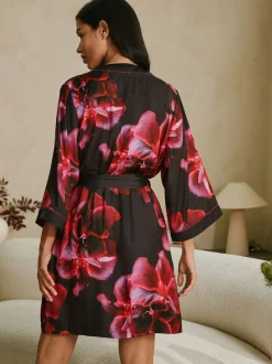 B by Ted Baker Purple Bright Floral Satin Robe