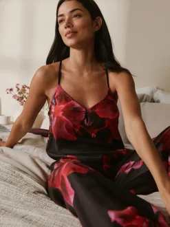 B by Ted Baker Purple Satin Floral Cami Pyjamas