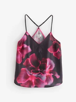 B by Ted Baker Purple Satin Floral Cami Pyjamas