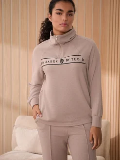 B by Ted Baker roze geribbelde loungetop met kwartrits