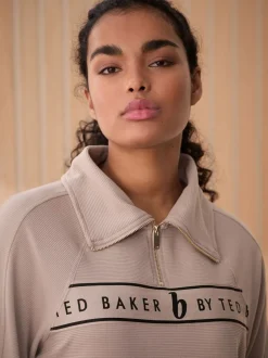 B by Ted Baker roze geribbelde loungetop met kwartrits