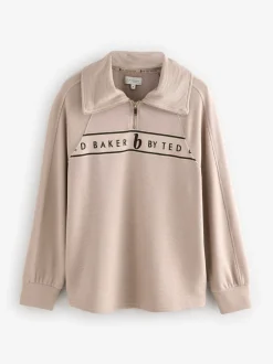 B by Ted Baker roze geribbelde loungetop met kwartrits