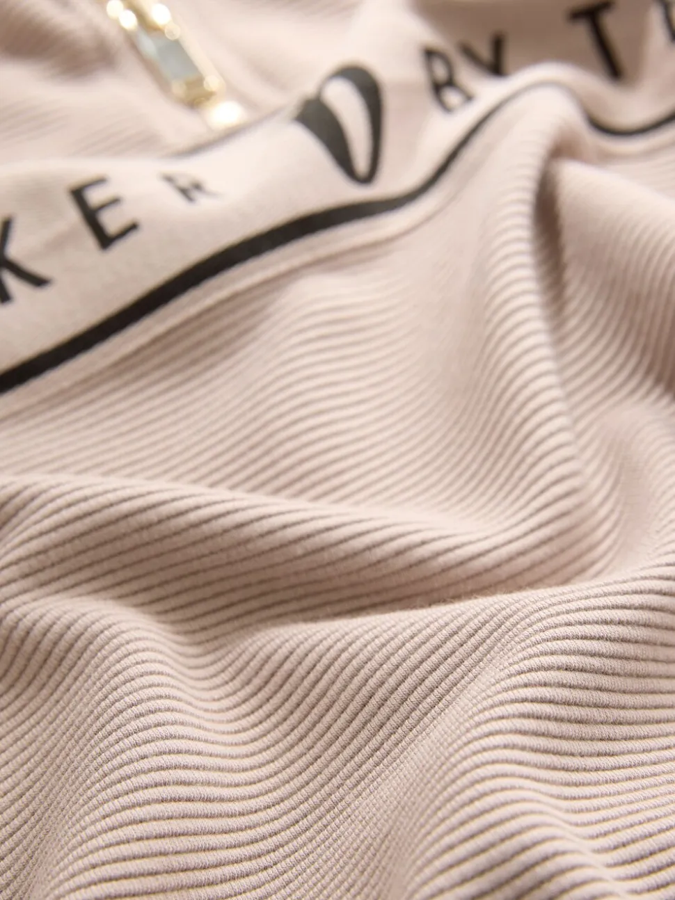 B by Ted Baker roze geribbelde loungetop met kwartrits