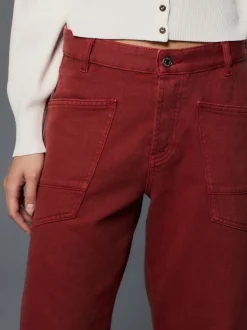 Baksteenrood - Double Pocket Barrel Jeans