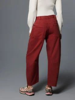 Baksteenrood - Double Pocket Barrel Jeans