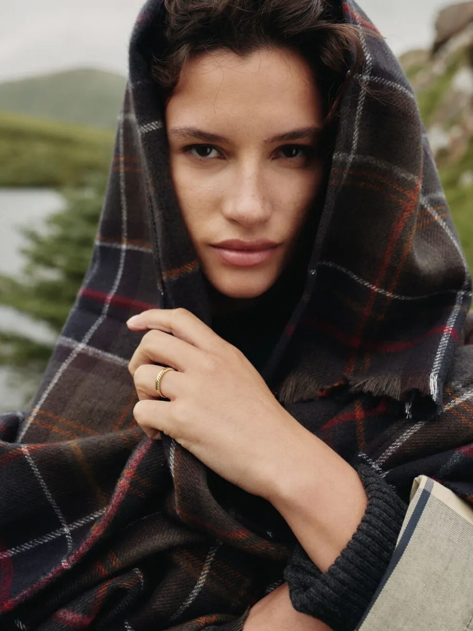 Barbour® Tartan Montieth Serape Cape
