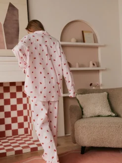 Bath & Body Works All Over Lips Button Through Cotton Pyjamas Set