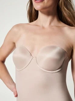 Beige - SPANXshape™ Suit Your Fancy Strapless Cupped Briefs Bodysuit