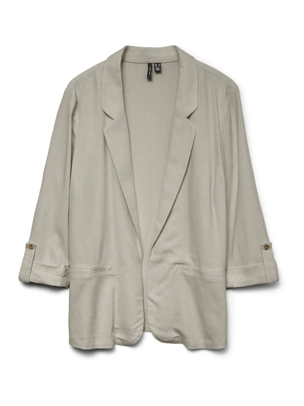 Beige - VERO MODA Linnenmix 3/4 Mouwen Jack