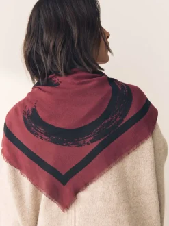 Berry Red N Swirl - Square Lightweight Scarf