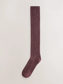 Berry/Antraciet - Thermal Wool Blend Knee High Socks 2 Pack With Silk