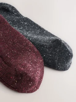 Berry/Antraciet - Thermal Wool Blend Knee High Socks 2 Pack With Silk