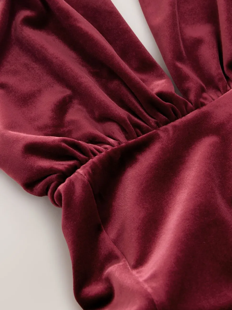 Bessenrood - Fluwelen multiway maxi-jurk voor bruidsmeisjes