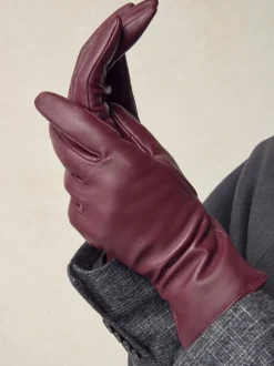 Bessenrood - Leren handschoenen