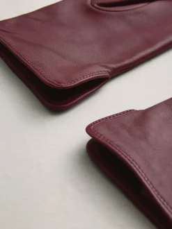 Bessenrood - Leren handschoenen