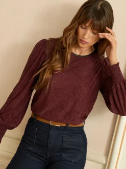 Bessenrood - Love & Roses Textured Long Sleeve Top