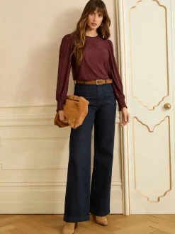 Bessenrood - Love & Roses Textured Long Sleeve Top