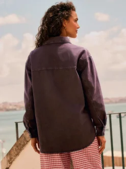 Bessenrood - Oversized denim overhemd