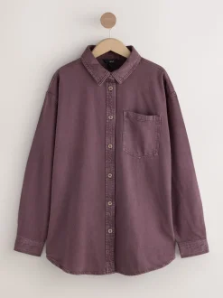 Bessenrood - Oversized denim overhemd