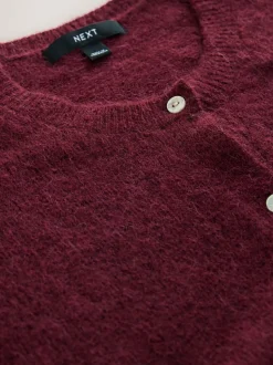 Bessenrood - Soft Touch Ronde hals Gebreid Vest Met Wol