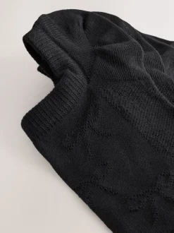 Black Bow Texture - 4 paar sneakersokken