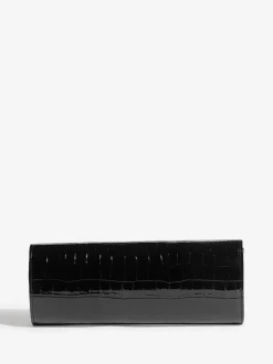 Black Croc Affect - Lipsy Clutch Bag