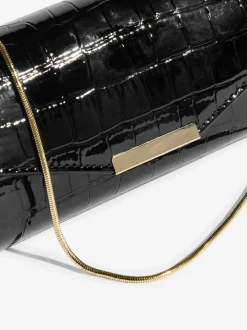 Black Croc Affect - Lipsy Clutch Bag