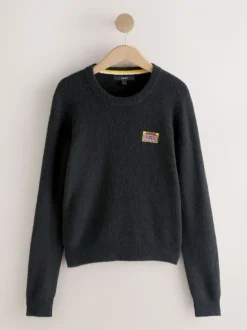 Black Music Cassette - Trui met ronde hals en lange mouwen met wol