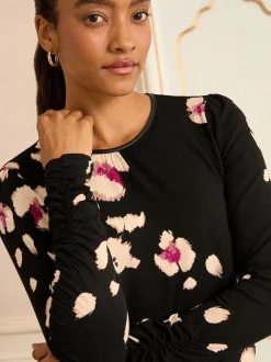 Black Placement Animal - Love & Roses - Jersey top met lange mouwen