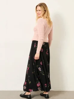 Black Spring Floral - FatFace midirok