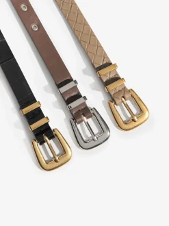 Black/Beige/Chocolate - Friends Like These Belts 3 Pack