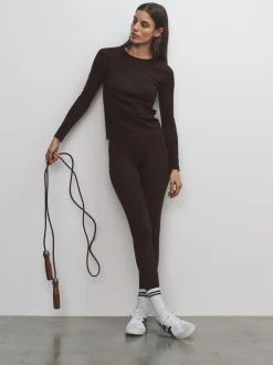 Black/Chocolate Brown/Khaki - The Set 3 Pack Active Ribbed Legging