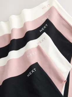Black/Cream/Pink - Cotton Blend No VPL Knickers 7 Pack