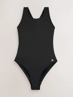 Black/Monochrome Ikat - High Neck Swimsuit 2 Pack