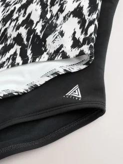 Black/Monochrome Ikat - High Neck Swimsuit 2 Pack
