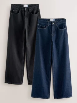 Black/Rinse Blue - Jeans met wijde pijpen 2 Set