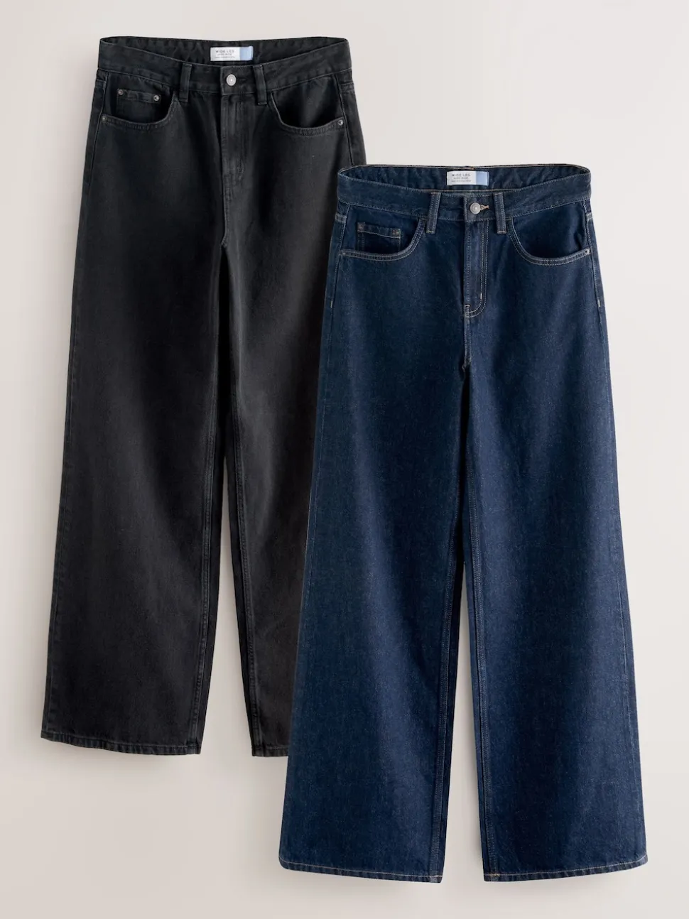 Black/Rinse Blue - Jeans met wijde pijpen 2 Set