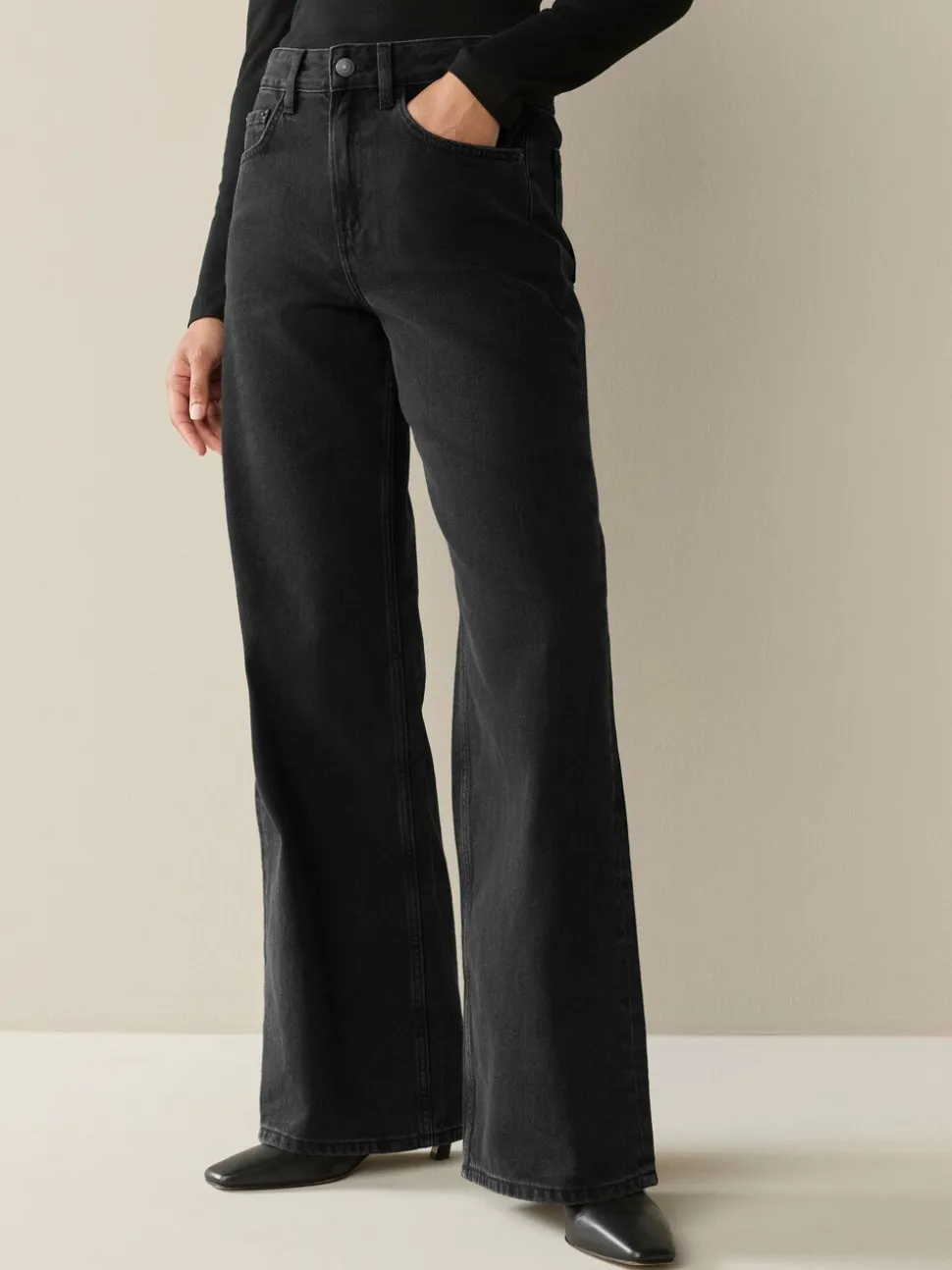 Black/Rinse Blue - Jeans met wijde pijpen 2 Set