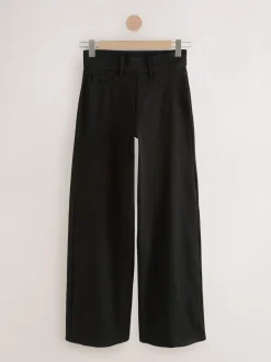 Black/Rinse Blue - Jersey denim broek met wijde pijpen 2 set