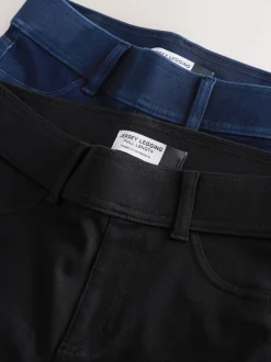 Black/Rinse Blue - Set van 2 lange jersey denim leggings