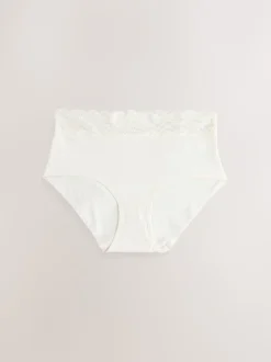 Blauw - 7 Katoenen slipjes met kant