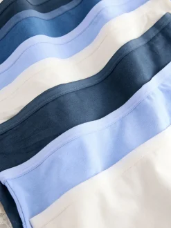 Blauw - 7 Katoenen slipjes met kant